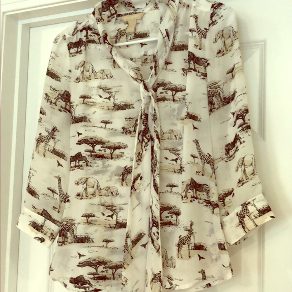 Banana Republic Safari Print Blouse
